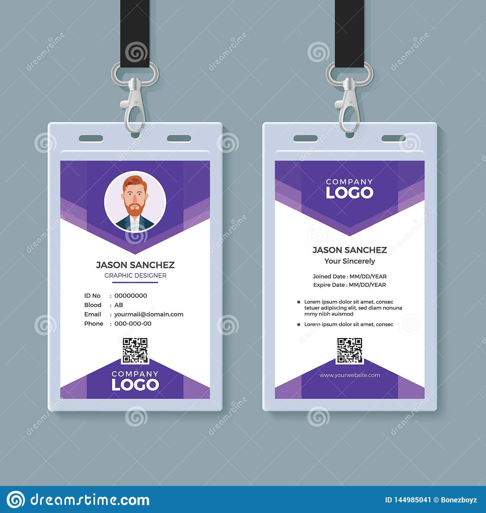 Creative Id Card Template Stock Vector. Illustration Of Throughout Conference Id Card Template