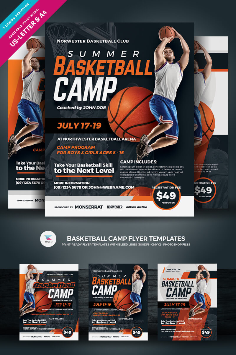 Creative Ready Made Sports Camp Flyer Templates | Entheosweb With Regard To Basketball Camp Brochure Template