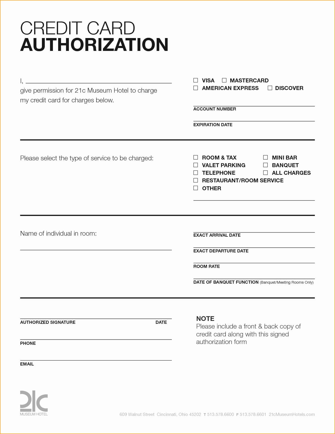 Credit Card Authorization Form – Fotolip For Hotel Credit Card Authorization Form Template