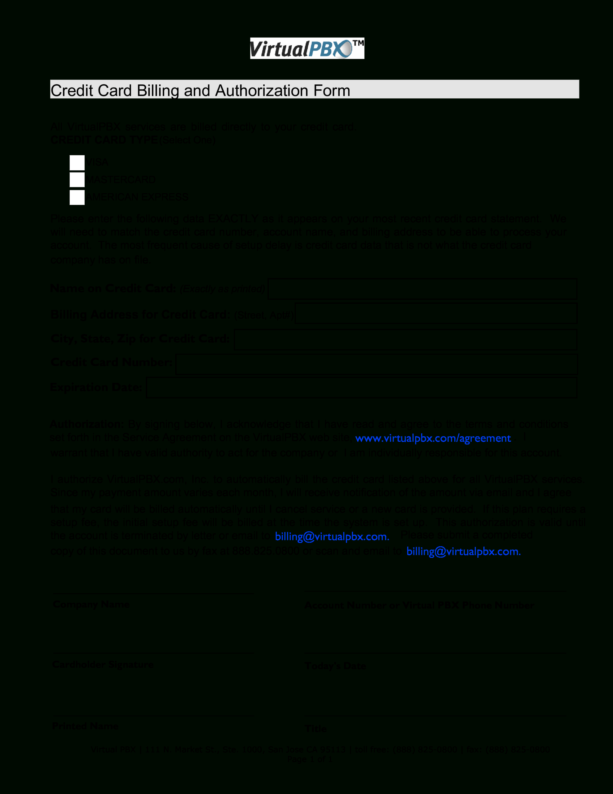 Credit Card Billing Form | Templates At Allbusinesstemplates With Regard To Credit Card On File Form Templates