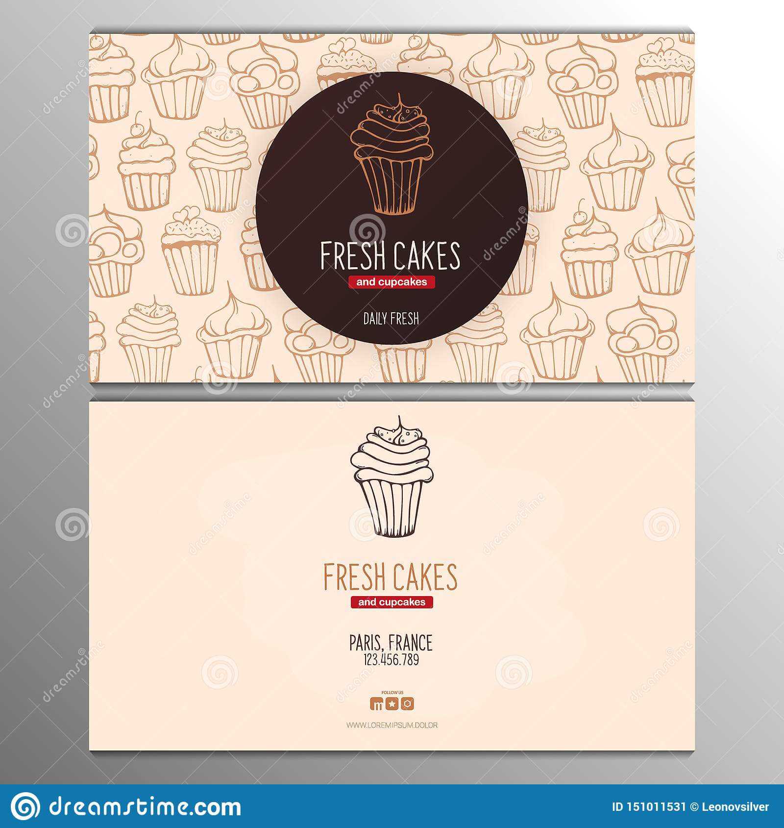 Cupcake Or Cake Business Card Template For Bakery Or Pastry Pertaining To Cake Business Cards Templates Free