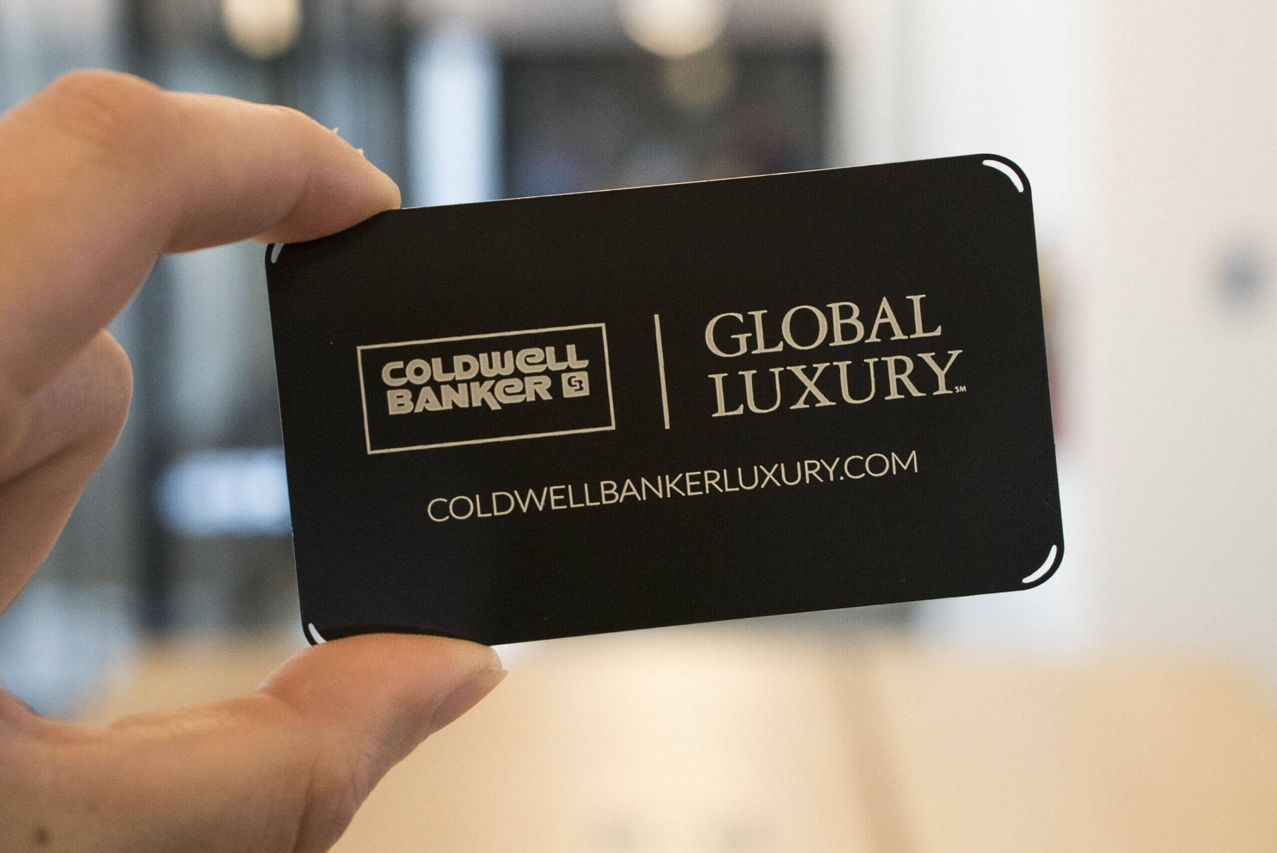 Custom Metal Business Card For A Luxury Real Estate Agent In Coldwell Banker Business Card Template