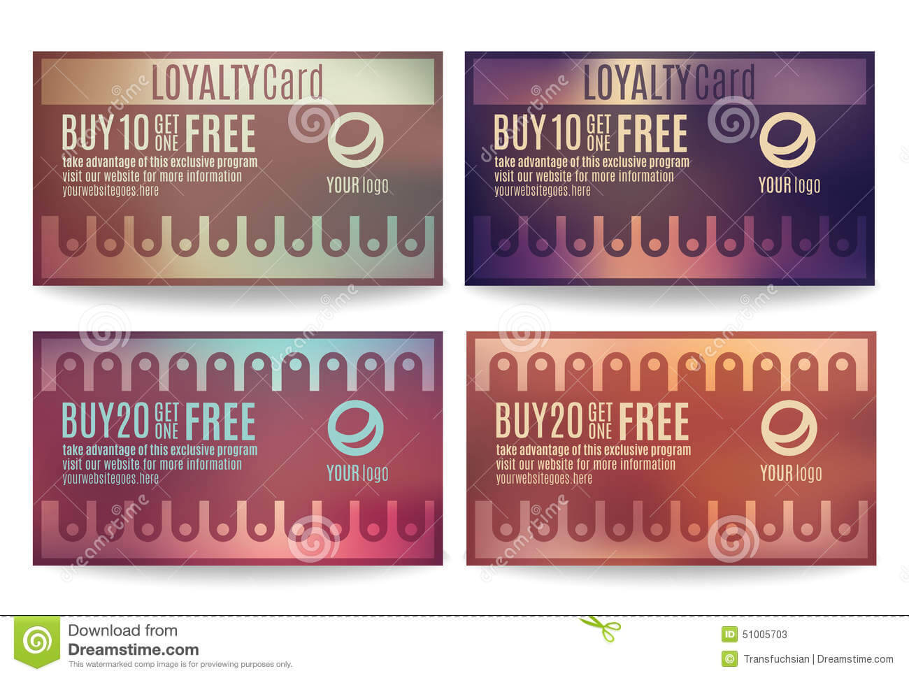 Customer Loyalty Card Templates Stock Vector – Illustration For Customer Loyalty Card Template Free