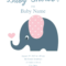 Cute Elephant Baby Shower Invitation Template | Baby Shower With Blank Elephant Template