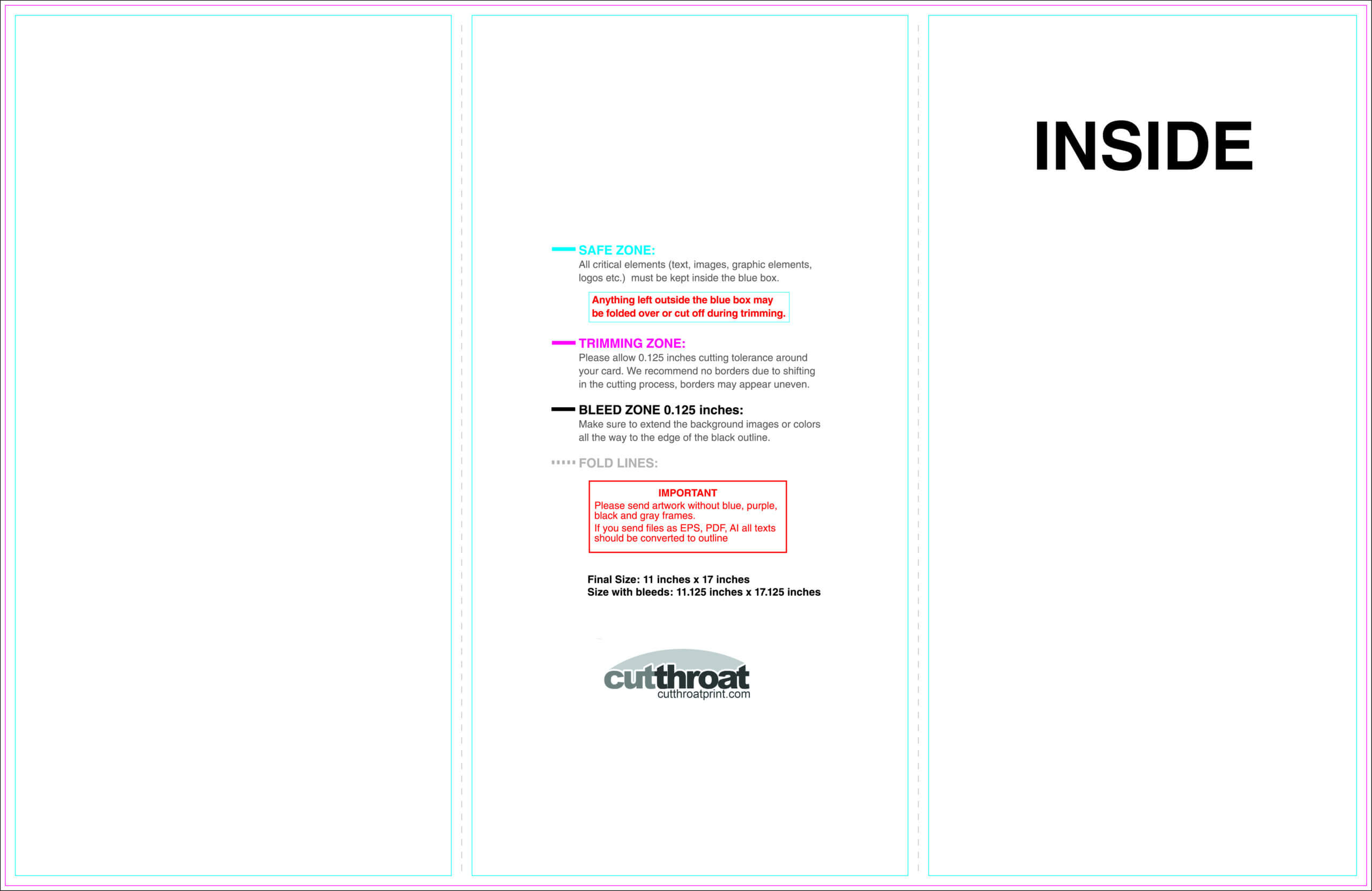 Cutthroat Printcustom Brochure Printing For 11X17 Brochure Template