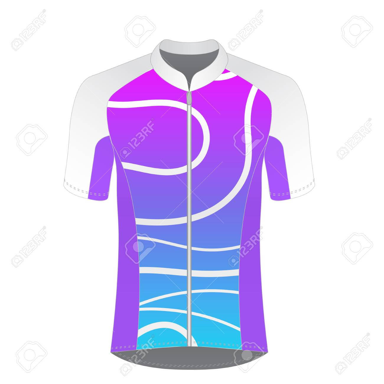 Cycling Jersey Mockup. T Shirt Sport Design Template. Road Racing.. With Blank Cycling Jersey Template
