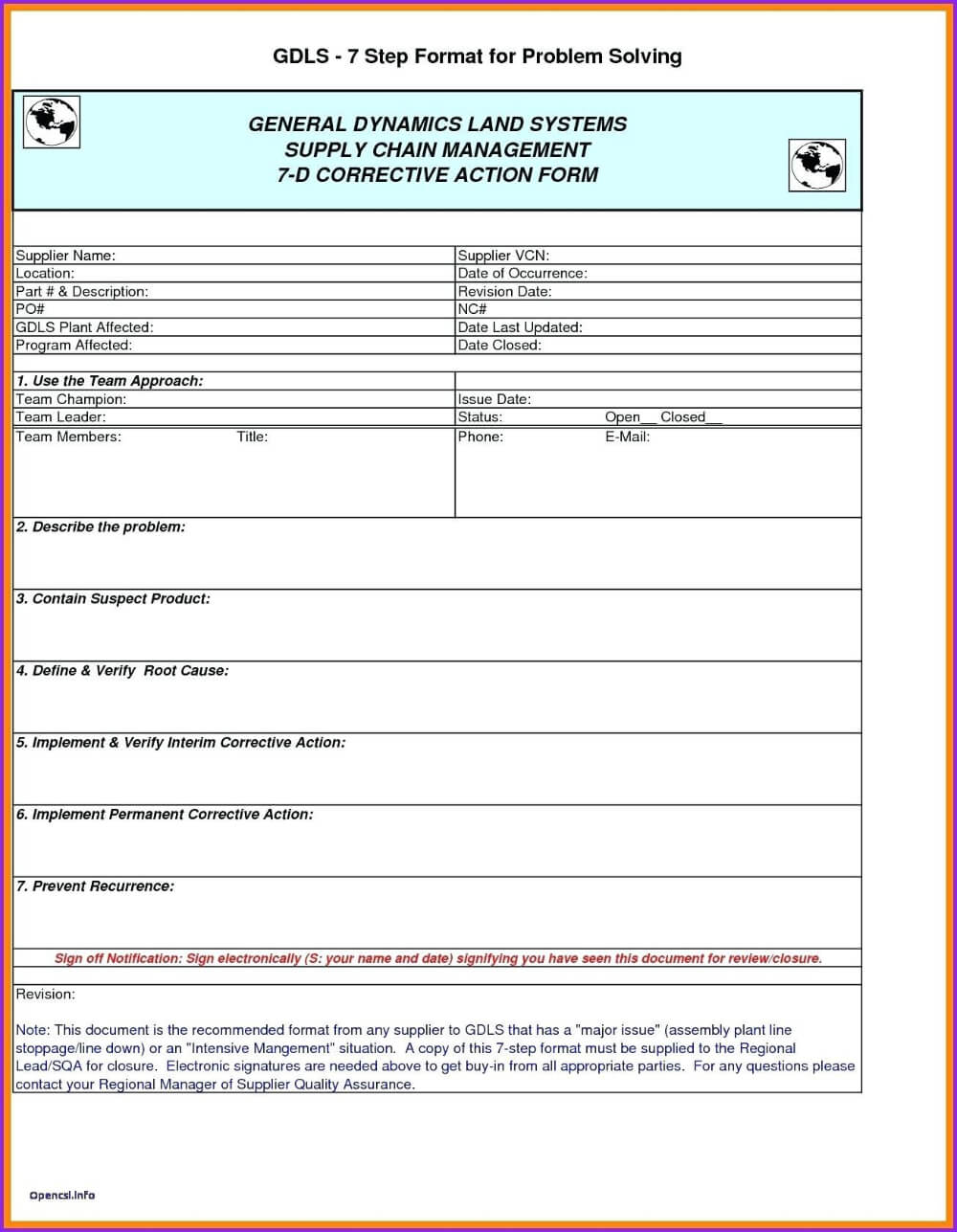 D Report Vorlage Excel Dann Corrective Action Form Intended For 8D Report Template
