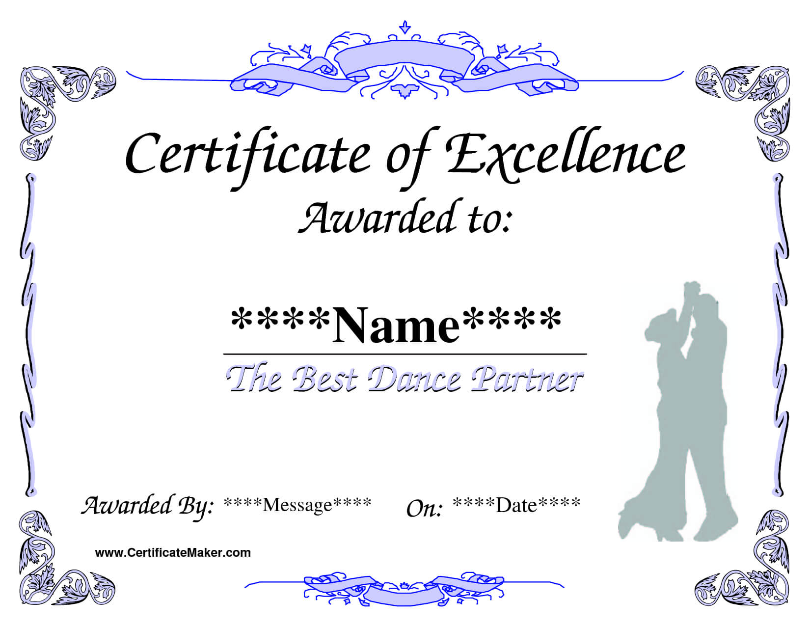 Dance Award Certificate Template | Certificate Templates For Dance Certificate Template