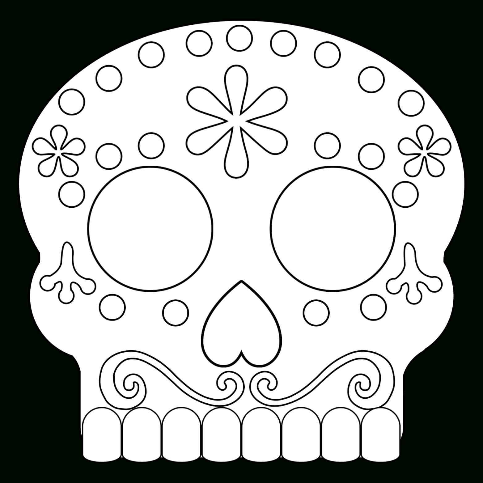 Day Of The Dead Masks Sugar Skulls Free Printable – Paper Intended For Blank Sugar Skull Template