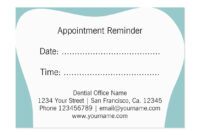 Dentist Appointment Reminder Cards | Dental Office | Zazzle with regard to Dentist Appointment Card Template