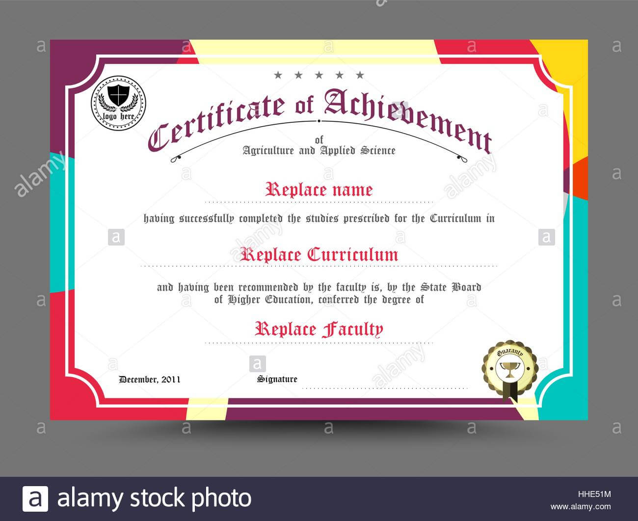Diploma Certificate Template Design. Vector Illustration In Design A Certificate Template