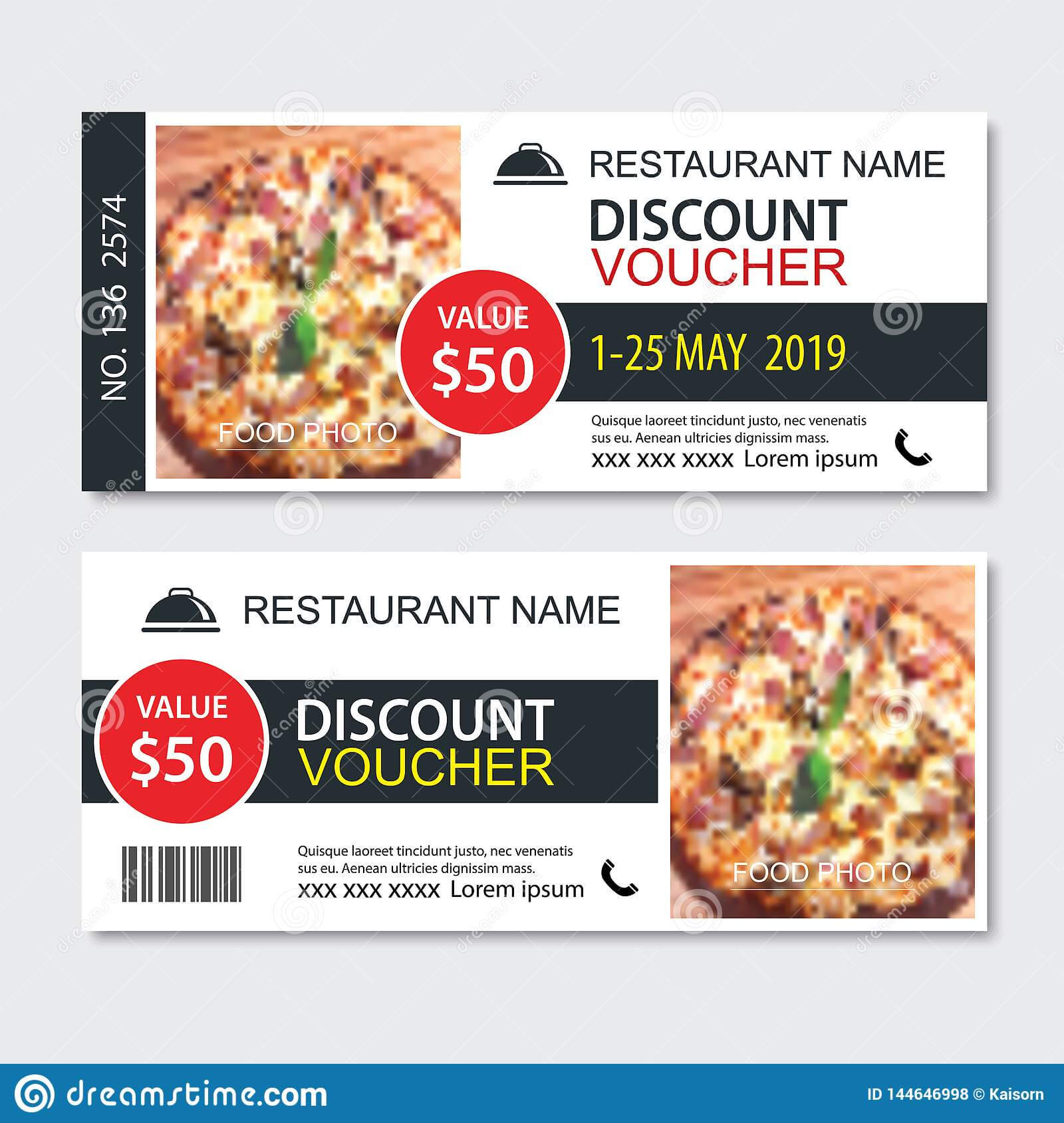 Discount Gift Voucher Fast Food Template Design. Pizza Set With Regard To Pizza Gift Certificate Template