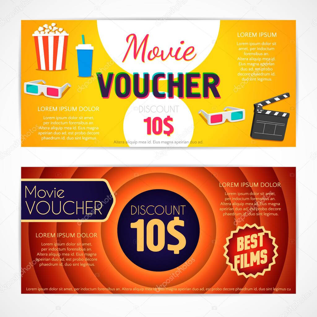 Discount Voucher Movie Template, Cinema Gift Certificate Regarding Movie Gift Certificate Template
