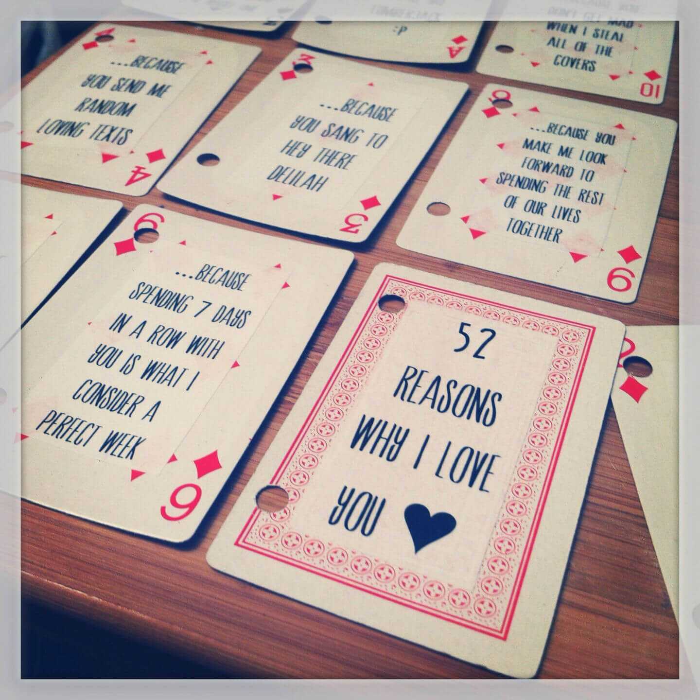 Diy 52 Things I Love About You Deck Cards Gift Cards For Regarding 52