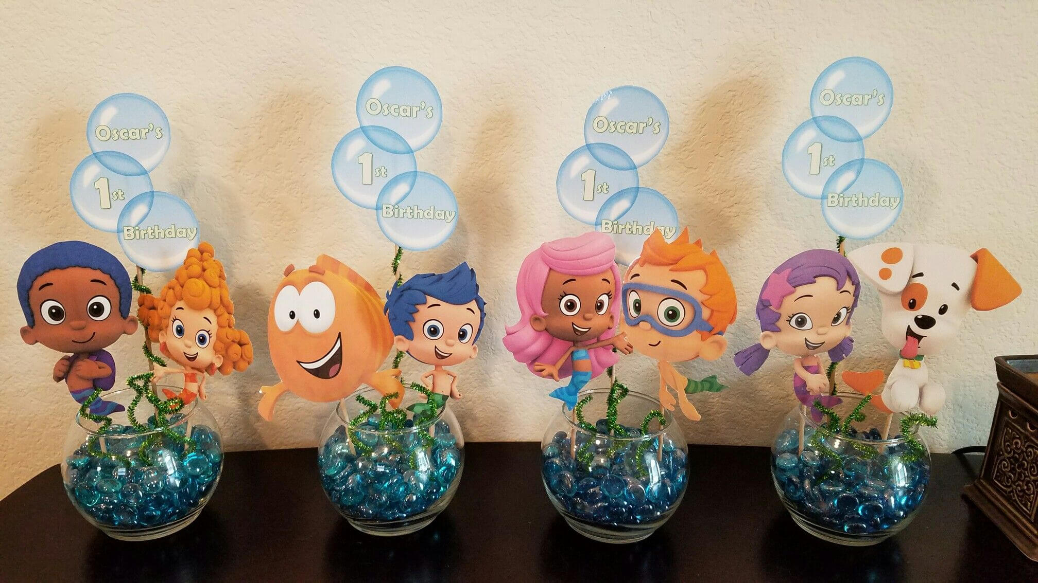 Diy Birthday Party Centerpieces. Bubble Guppies 1St Birthday In Bubble Guppies Birthday Banner Template