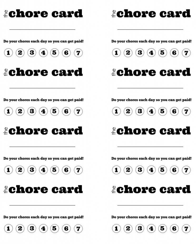 Diy Printable Kid S Chore Punch Card | Chore Cards, Kids For Free Printable Punch Card Template