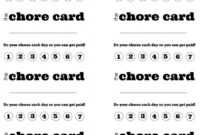 Diy Printable Kid S Chore Punch Card | Chore Cards, Kids for Reward Punch Card Template