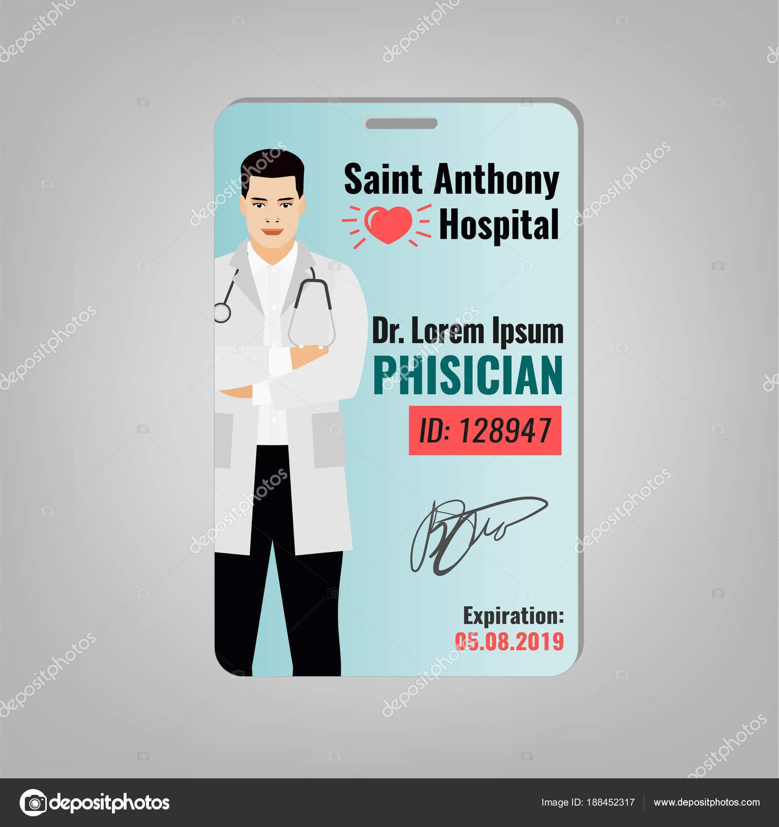 Doctor Id Card — Stock Vector © Annyart #188452317 With Doctor Id Card Template