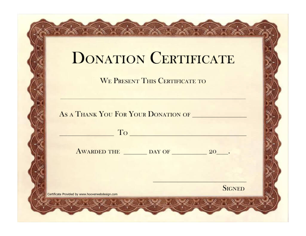 Donation Certificate Template | Certificate Templates With Regard To Donation Certificate Template