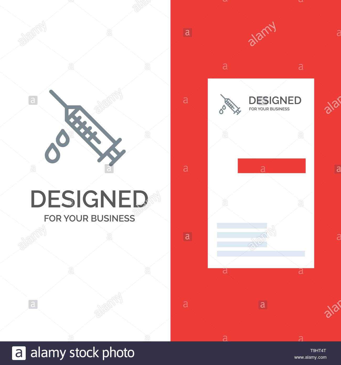 Dope, Injection, Medical, Drug Grey Logo Design And Business With Dope Card Template