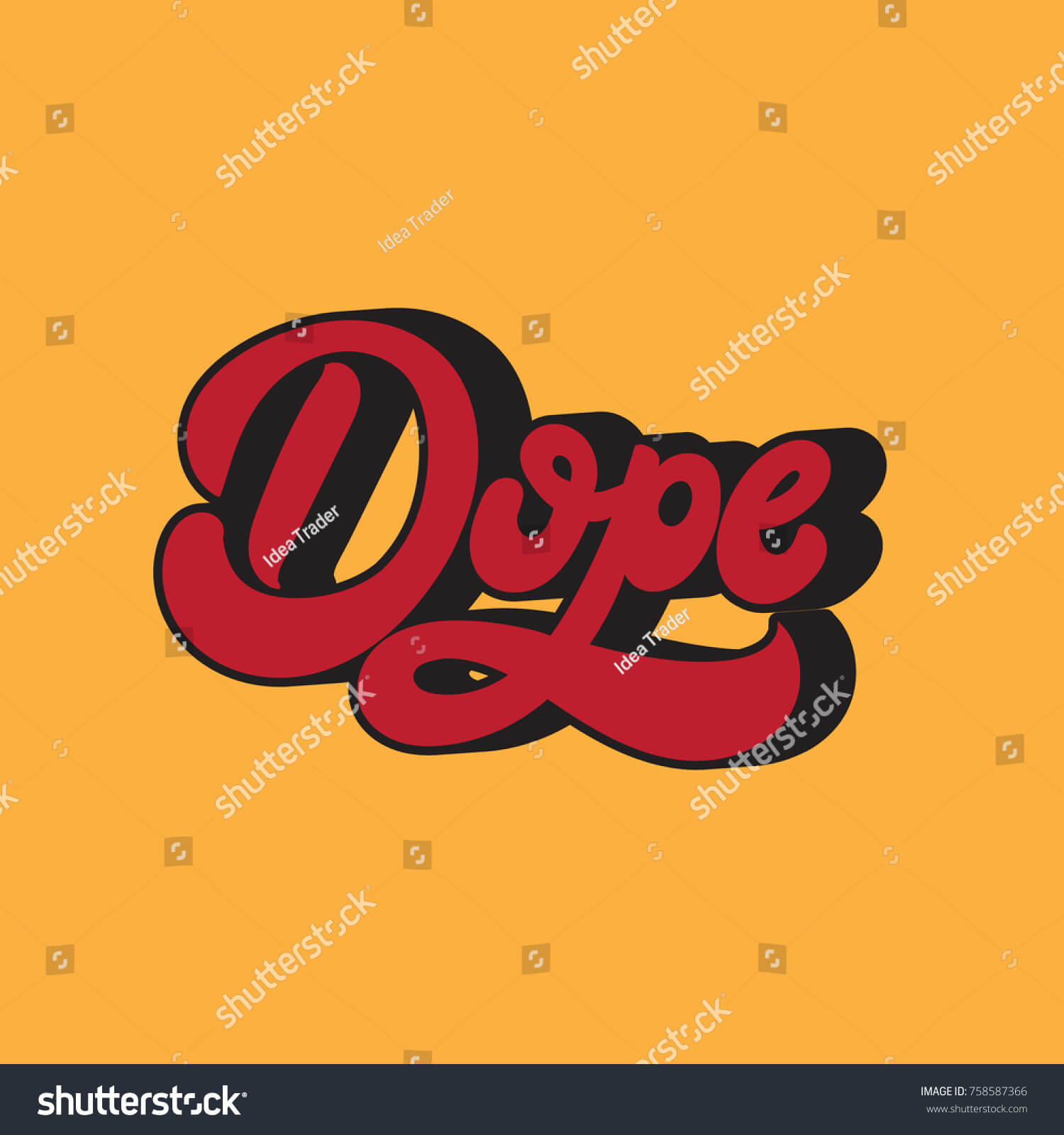 Dope Vector Handwritten Lettering Made 90S Stock Vector Inside Dope Card Template