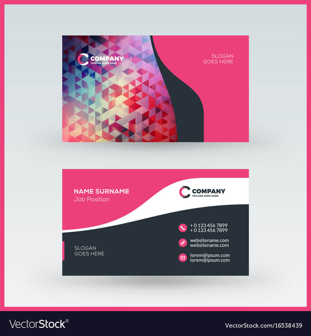 Double Sided Horizontal Business Card Template Within Advertising Card Template