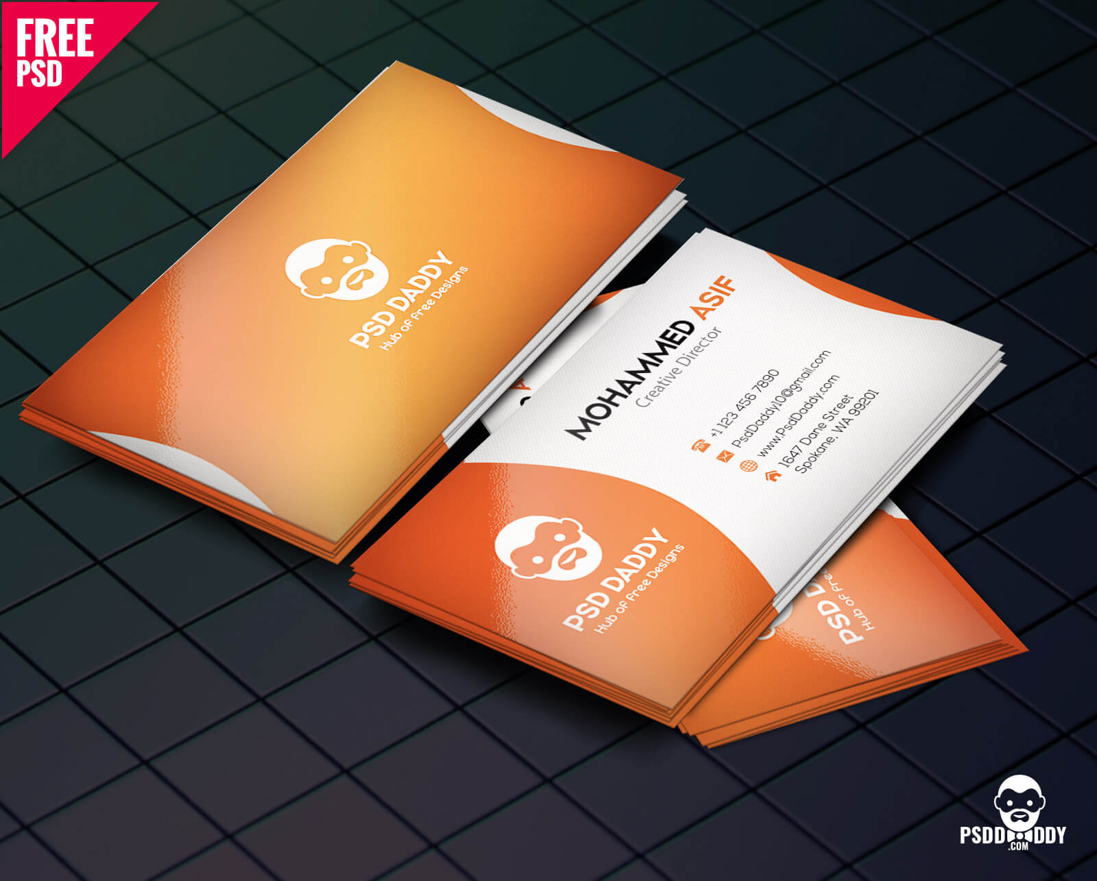 Download] Business Card Design Psd Free | Psddaddy For Visiting Card Psd Template Free Download