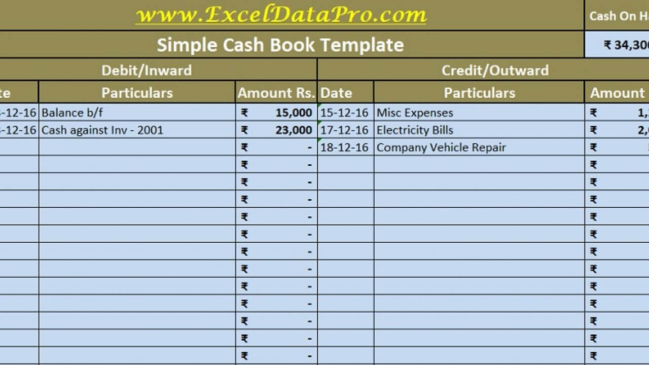 Download Cash Book Excel Template – Exceldatapro Regarding Mobile Book Report Template