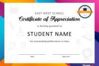 Download Certificate Of Appreciation For Students 01 regarding Felicitation Certificate Template