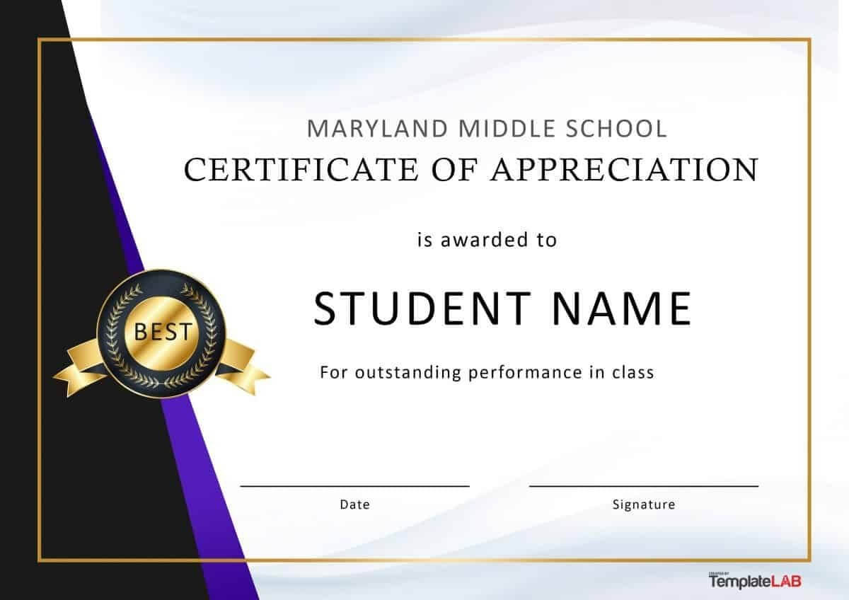 Download Certificate Of Appreciation For Students 02 In Sample Certificate Of Recognition Template