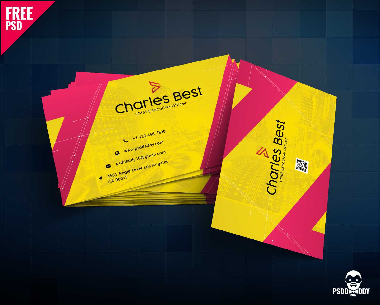 Download] Creative Business Card Free Psd | Psddaddy In Business Card Template Size Photoshop