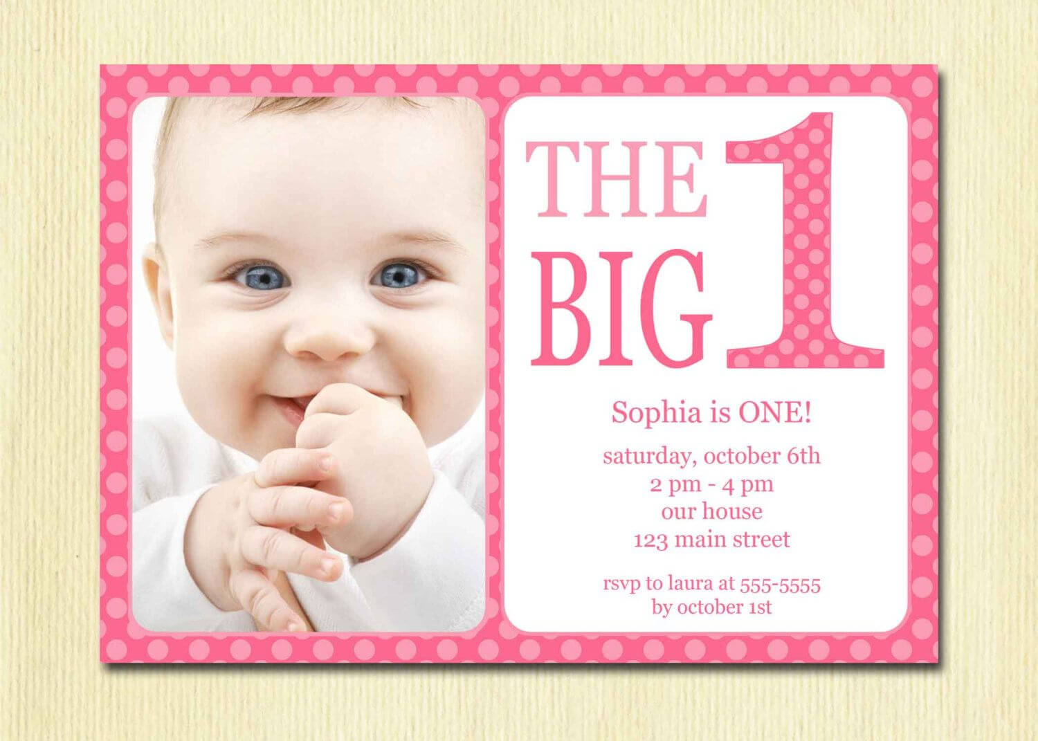 Download Now Free Printable 1St Birthday Invitations | 1St For First Birthday Invitation Card Template