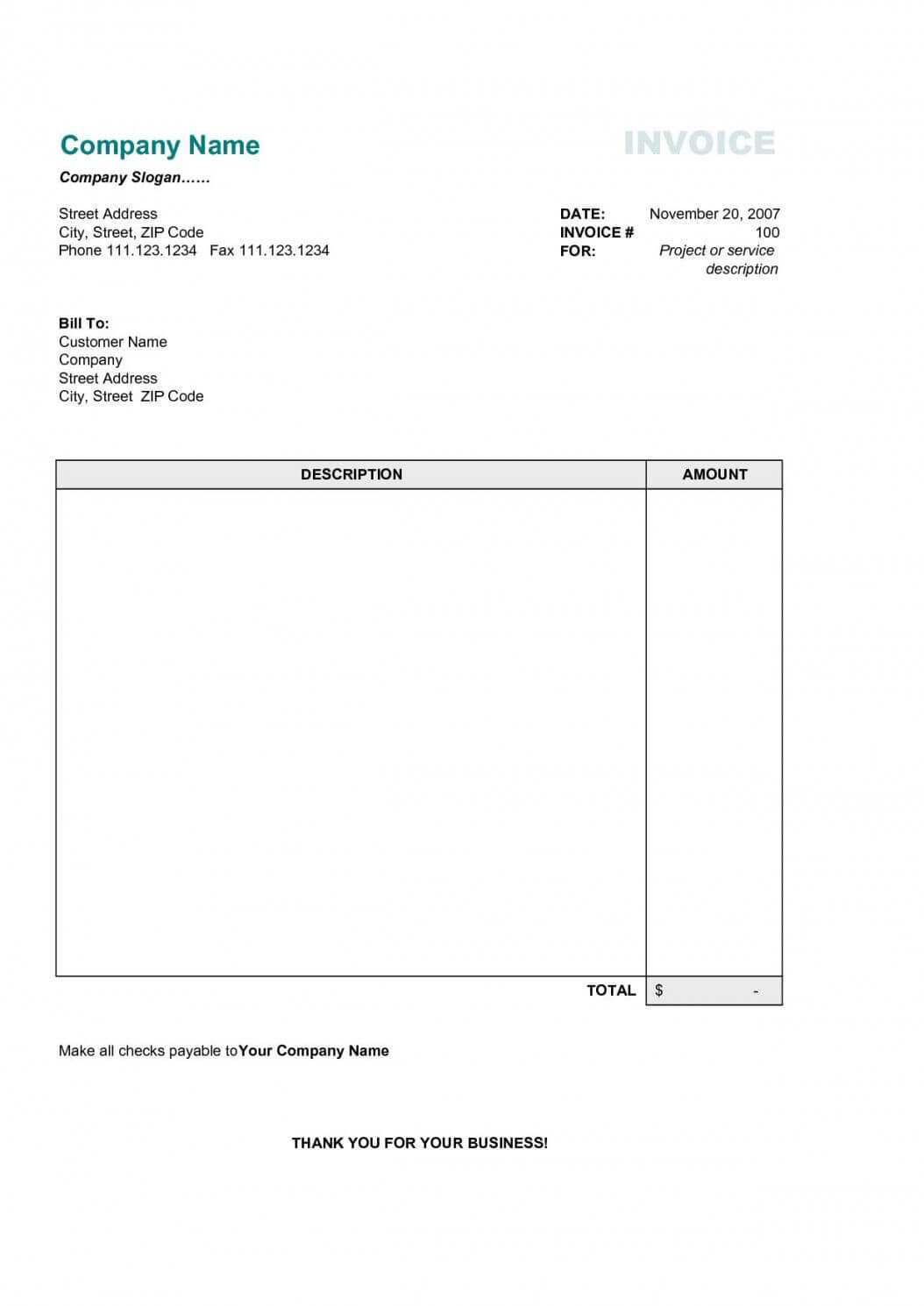 Download Proforma Invoice Template Word | Free Invoice Inside Free Proforma Invoice Template Word