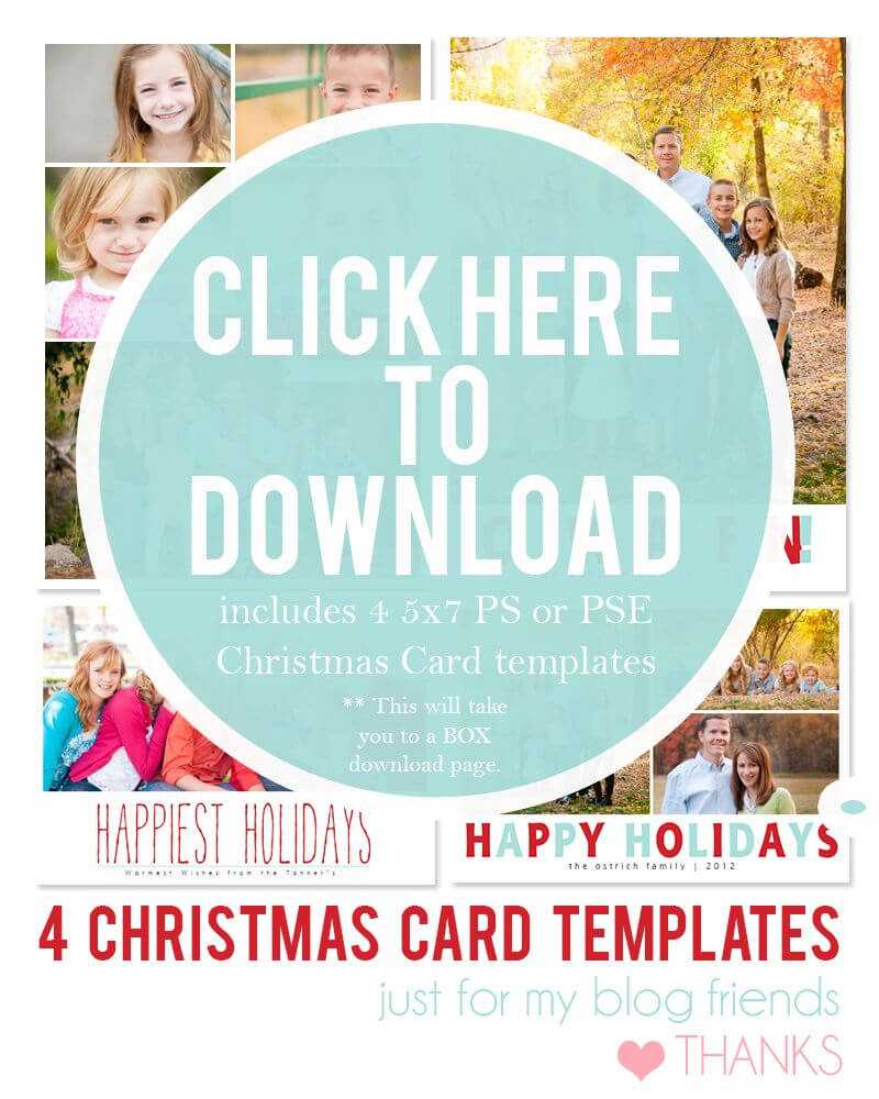 Downloadable Christmas Card Templates For Photos |  Free For Free Photoshop Christmas Card Templates For Photographers