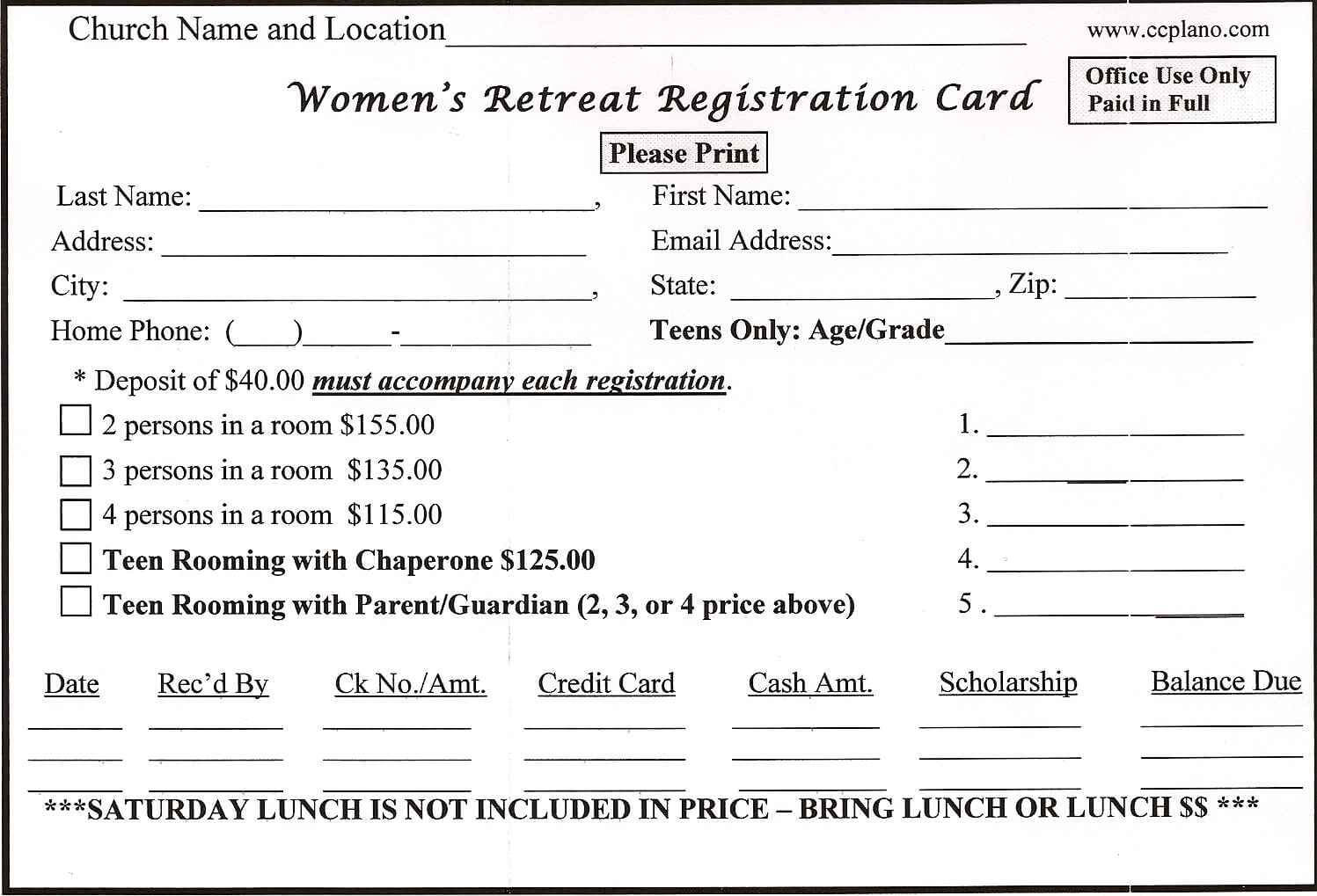 Downloadable Forms | Registration Form Sample, Registration Pertaining To Camp Registration Form Template Word