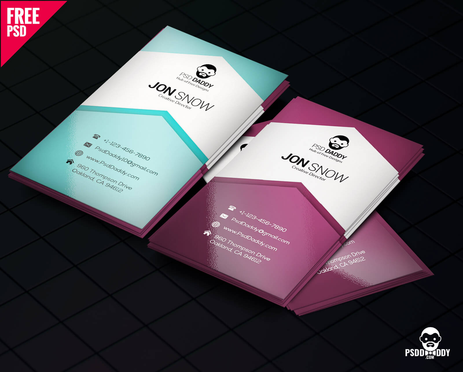 Download]Creative Business Card Psd Free | Psddaddy Inside Visiting Card Templates Psd Free Download