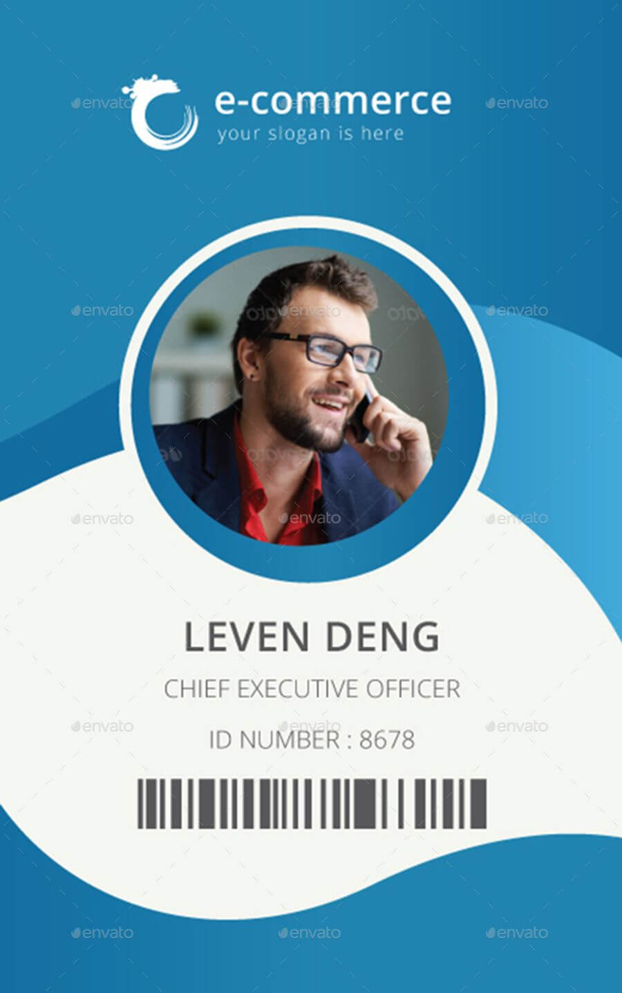 E Commerce Business Office Id Card | Name Card Design, Id Inside Pvc Id Card Template