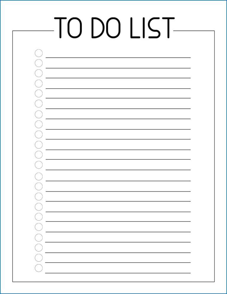 √ Free Printable To Do Checklist Template | Templateral within Blank ...