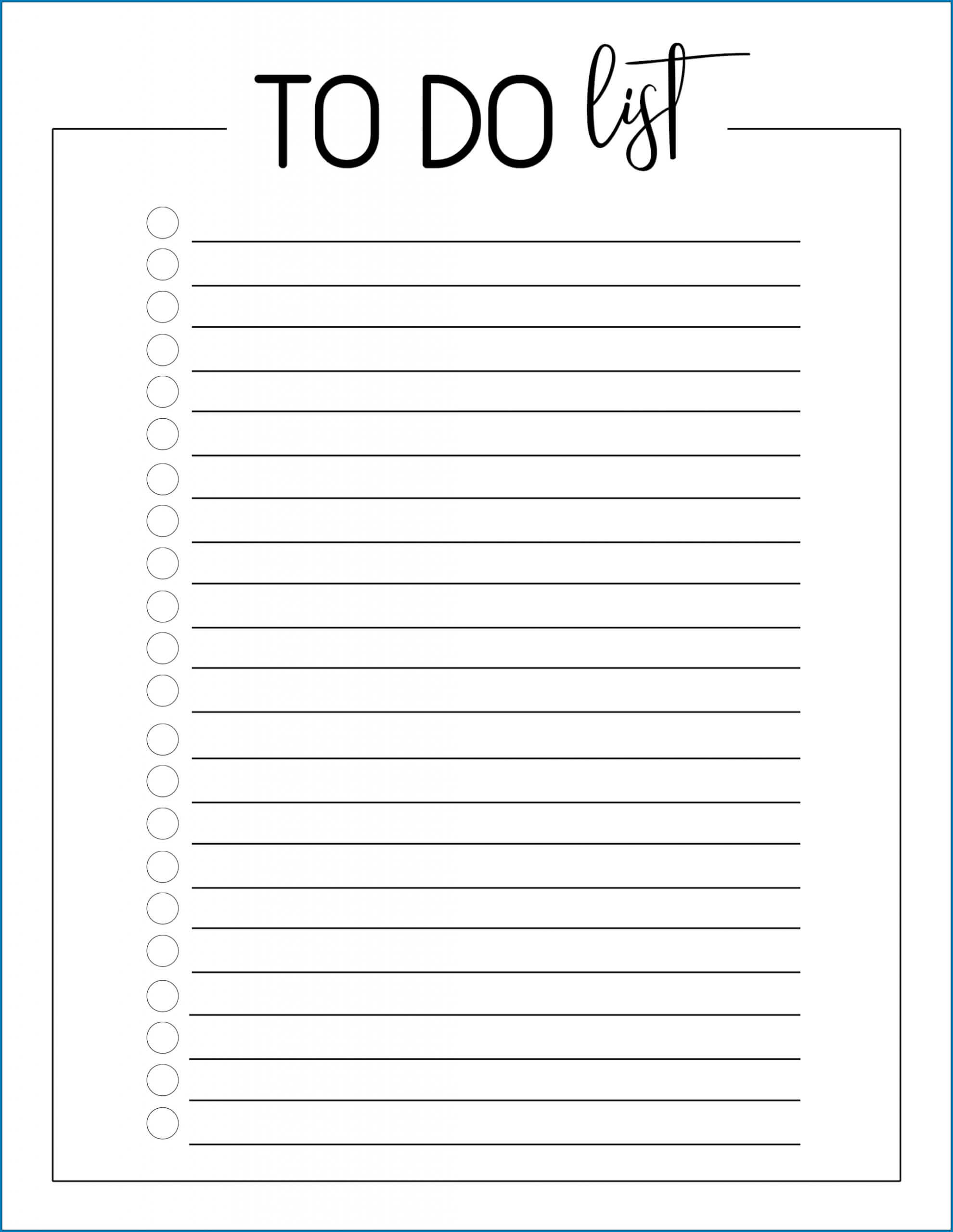 √ Free To Do List Printable Template | Templateral In Blank To Do List Template