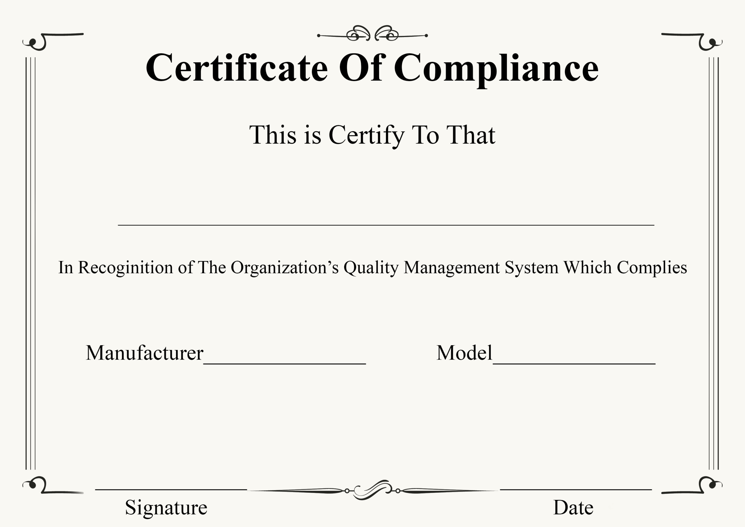 ❤️ Free Certificate Of Compliance Templates❤️ Pertaining To Certificate Of Compliance Template