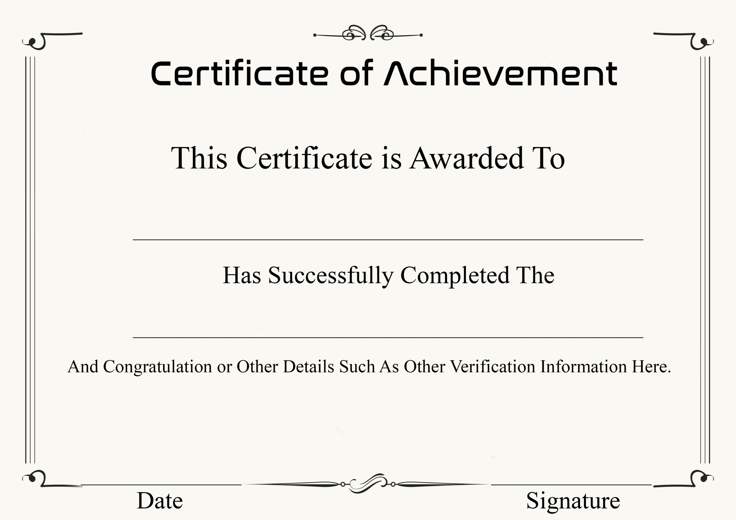 ❤️ Free Sample Certificate Of Achievement Template❤️ With Certificate Of Achievement Army Template