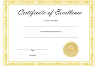 ❤️ Free Sample Certificate Of Excellence Templates❤️ with Certificate Of Excellence Template Free Download