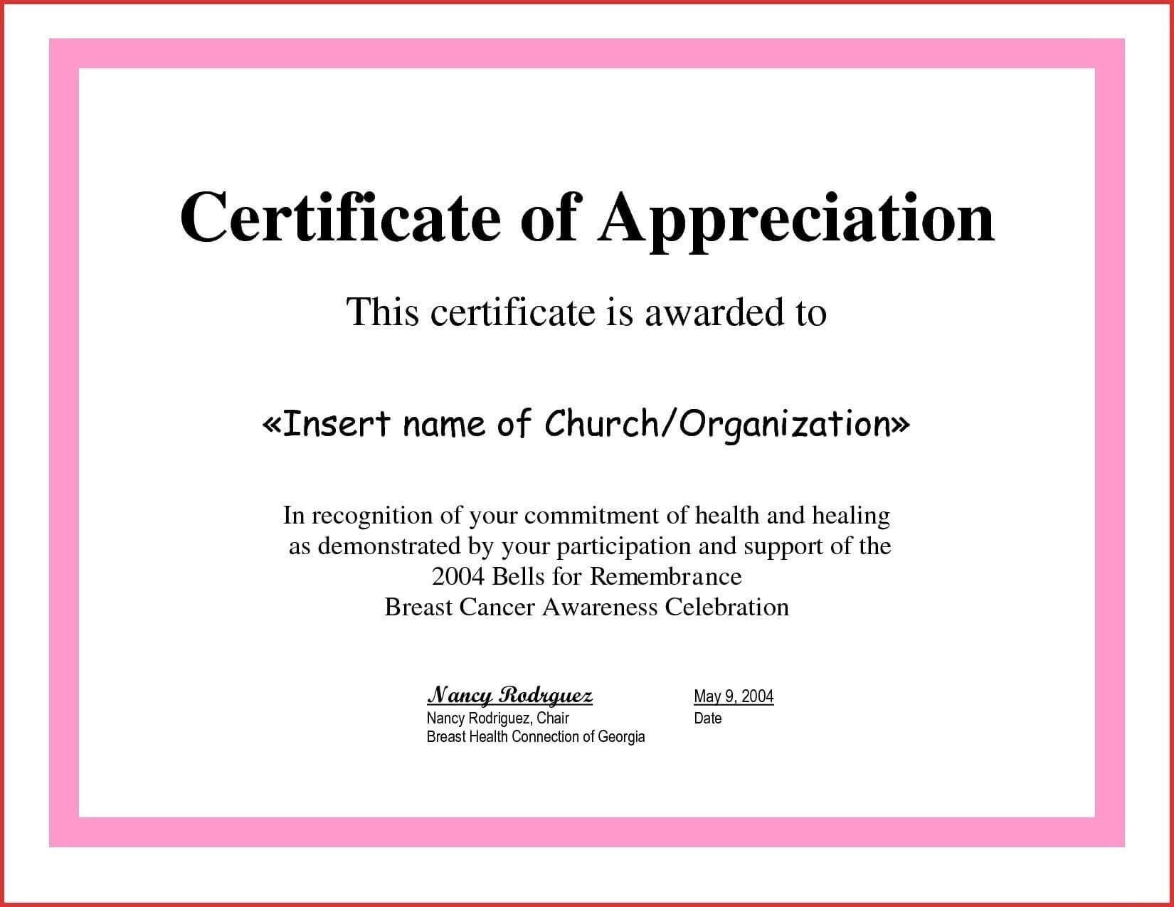 ❤️ Sample Certificate Of Appreciation Form Template❤️ Intended For Employee Anniversary Certificate Template