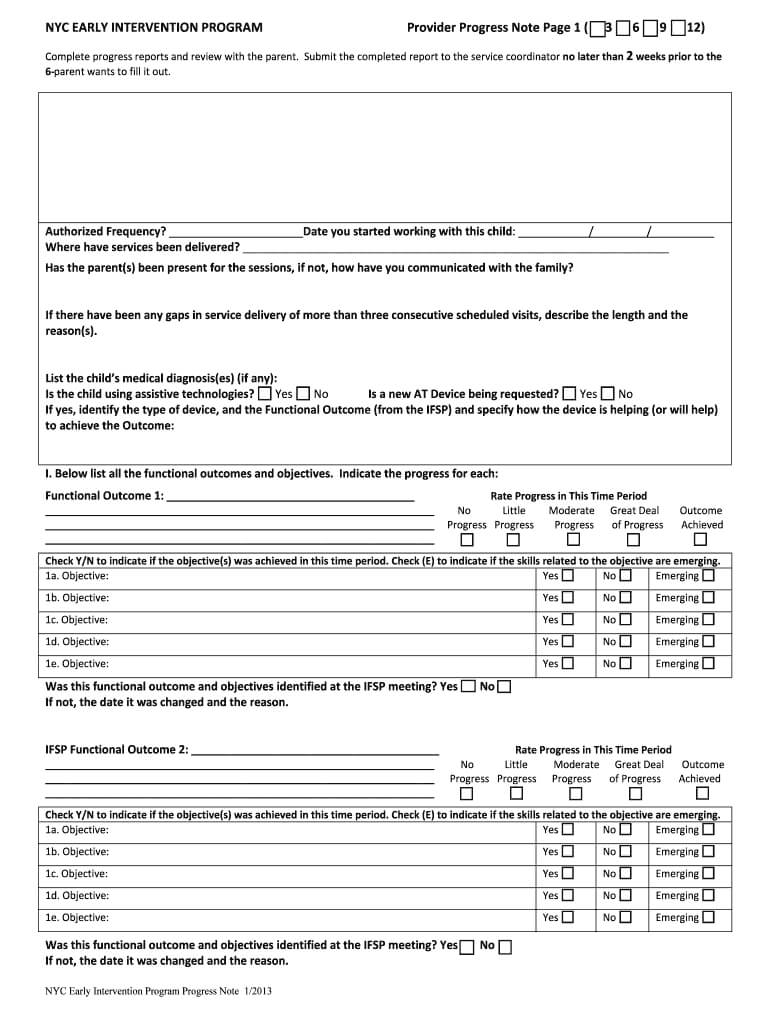 Early Intervention Progress Report - Fill Online, Printable Pertaining To Intervention Report Template