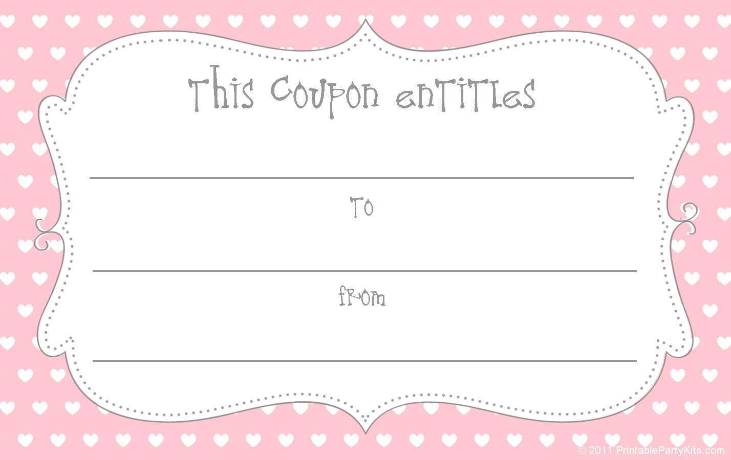 Early Play Templates: Free Gift Coupon Templates To Print Inside Fillable Gift Certificate Template Free