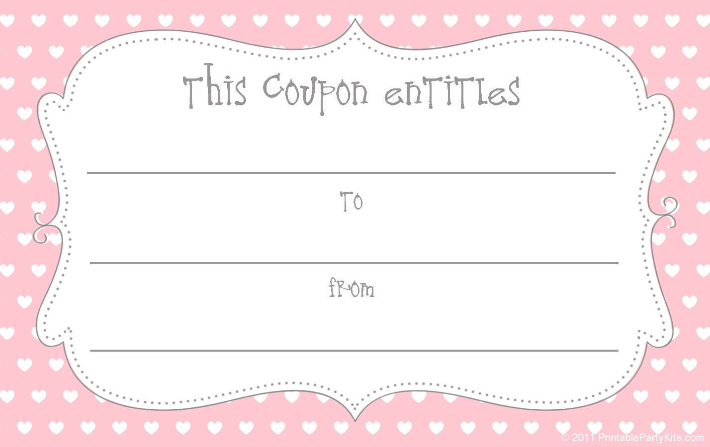 Early Play Templates: Free Gift Coupon Templates To Print Throughout Blank Coupon Template Printable