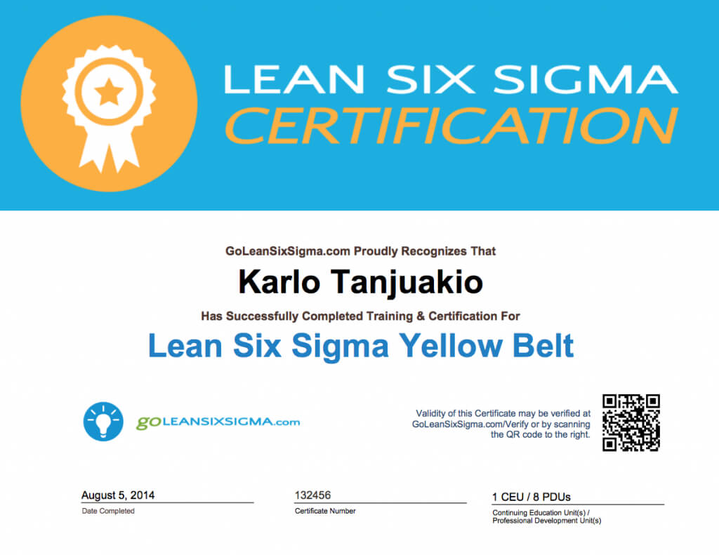 Earn Ceus And Pdus For Green Belt & Yellow Belt Training Throughout Green Belt Certificate Template