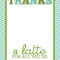Easy Teacher Gift Craft “Thanks A Latte” Starbucks Gift Card Intended For Thanks A Latte Card Template