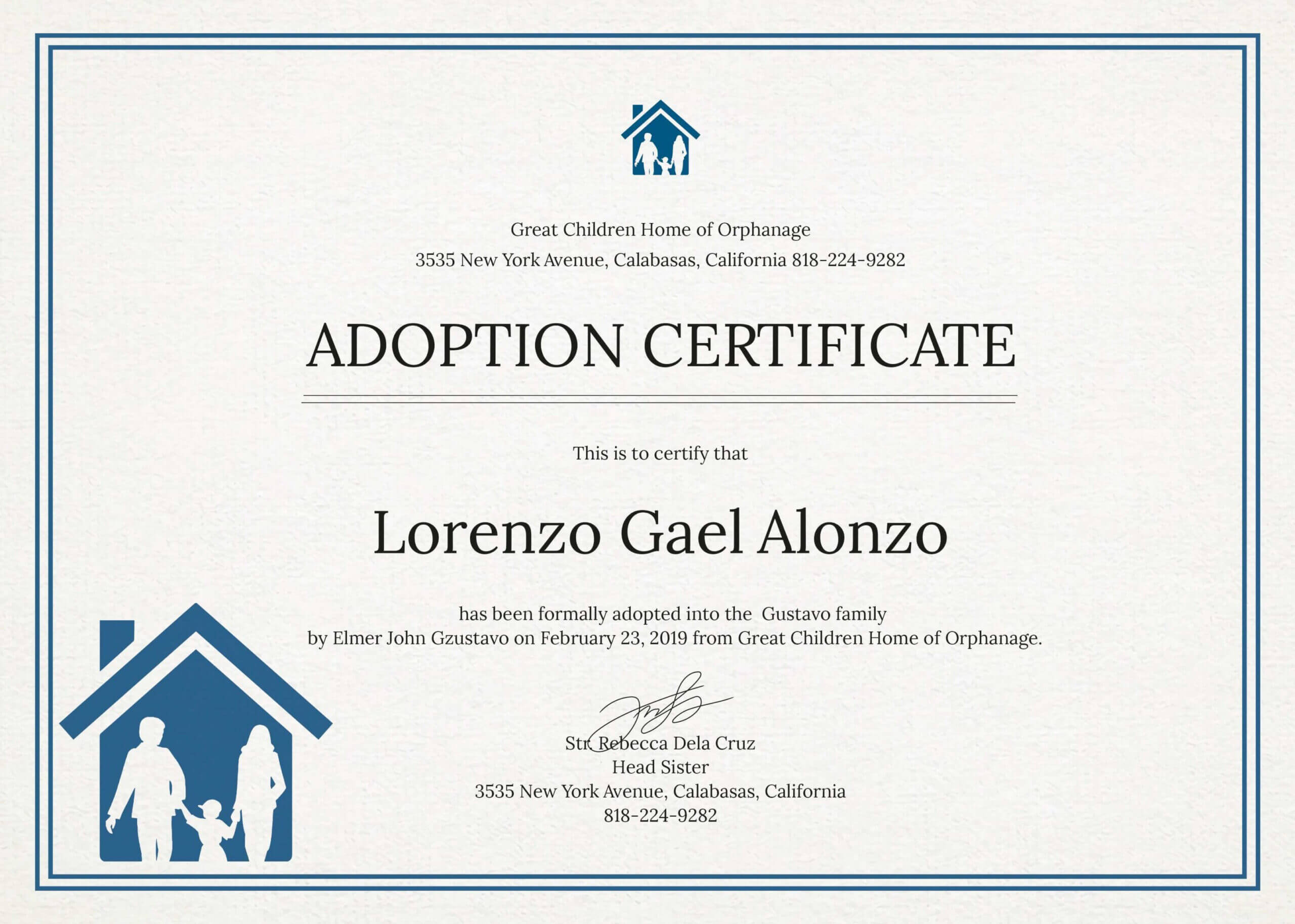 Editable Adoption Certificate New Christening Certificate With Adoption Certificate Template