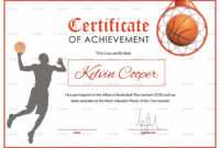 Editable Basketball Award Achievement Certificate Design pertaining to Sports Award Certificate Template Word